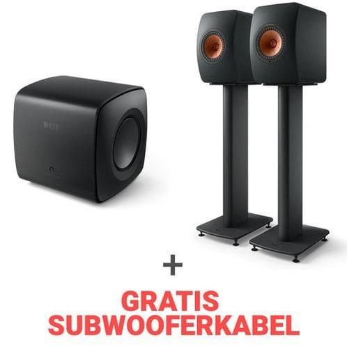 KEF WIRELESS II LS50 + STANDS + KC62 SUB FULL BLACK, Audio, Tv en Foto, Luidsprekerboxen, Zo goed als nieuw, Ophalen