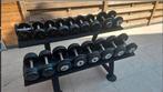 Dumbells van 4 tot 20kg inclusief rek, Sport en Fitness, Fitnessmaterialen, Ophalen, Gebruikt, Benen, Dumbbell