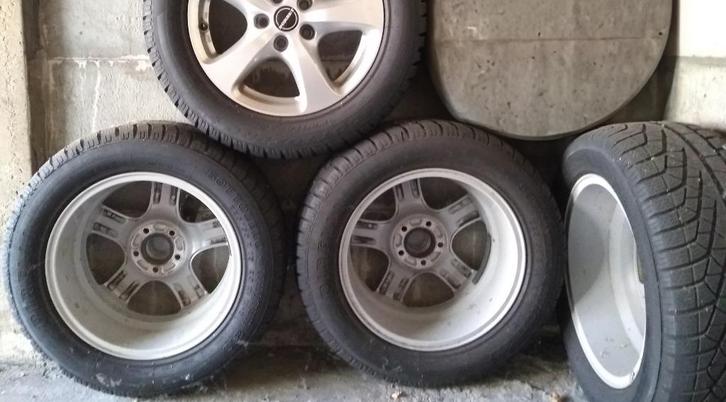 4 velgen Borbet + winterbanden Pirelli Sottozero 225/55, Auto-onderdelen, Banden en Velgen, Velg(en), Winterbanden, 16 inch, 225 mm