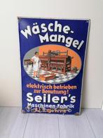 Plaque émaillée wäschemangel Seiler's Allemagne, Utilisé, Enlèvement ou Envoi, Panneau publicitaire