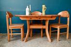 Table et 4 chaises en bois brutaliste Rainer Daumiller desig, Ophalen