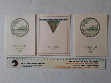 Originele privé menu's Cunard Line 1925 beschikbaar voor biedingen