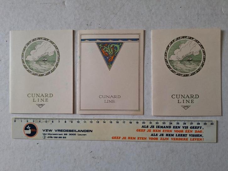 Originele privé menu's Cunard Line 1925, Verzamelen, Scheepvaart, Ophalen of Verzenden