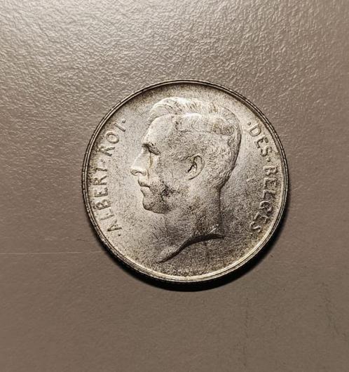 2 Francs Albert I 1912 (zeldzaam), Postzegels en Munten, Munten | België, Zilver, Zilver, Ophalen