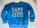 Blauwe sweater ‘game over’ - mt 7/8 jr, Gebruikt, Trui of Vest, Name it, Ophalen of Verzenden
