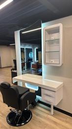 kaptafel en wandkast wit led lade planken kapsalon knipspieg, Huis en Inrichting, Woonaccessoires | Overige, Ophalen of Verzenden