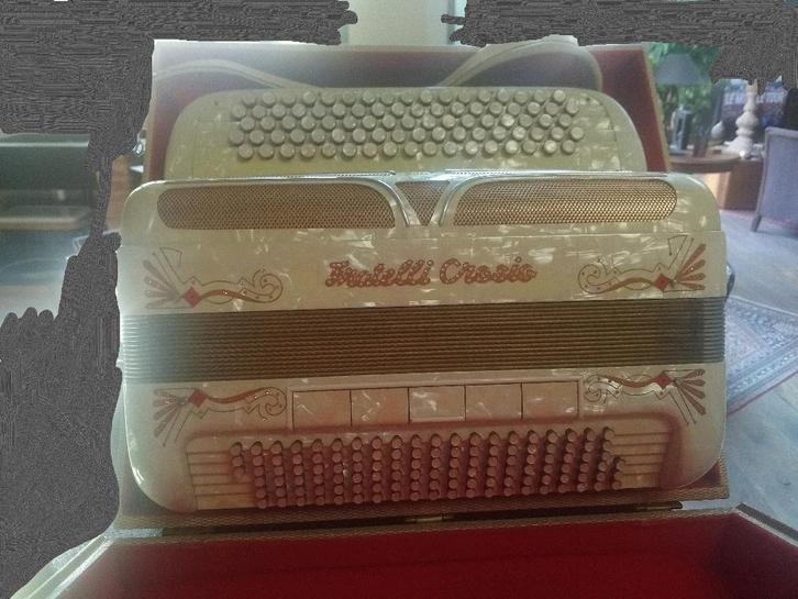 Accordéon Fratelli Crosio - blanc nacre, Muziek en Instrumenten, Blaasinstrumenten | Overige, Gebruikt, Overige soorten, Ophalen of Verzenden