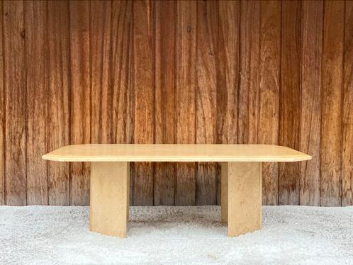 Salontafel | Travertin, Huis en Inrichting, Tafels | Salontafels, Rond, Glas, Ophalen