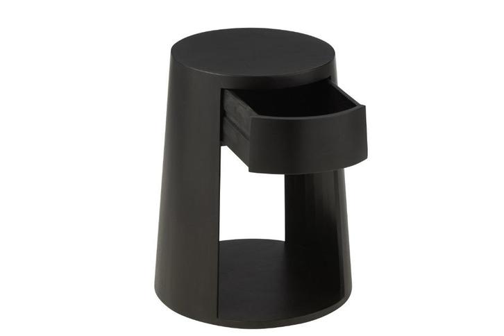 Nachtkast mangohout zwart met 1 lade - Nieuw!, Huis en Inrichting, Slaapkamer | Nachtkastjes, Nieuw, Minder dan 55 cm, Minder dan 45 cm