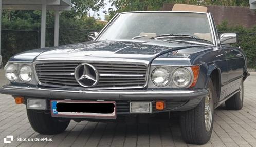 MERCEDES SL 380, Auto's, Oldtimers, Particulier, Mercedes-Benz, Benzine, Cabriolet, 2 deurs, Automaat, Blauw, Beige, Leder, Achterwielaandrijving