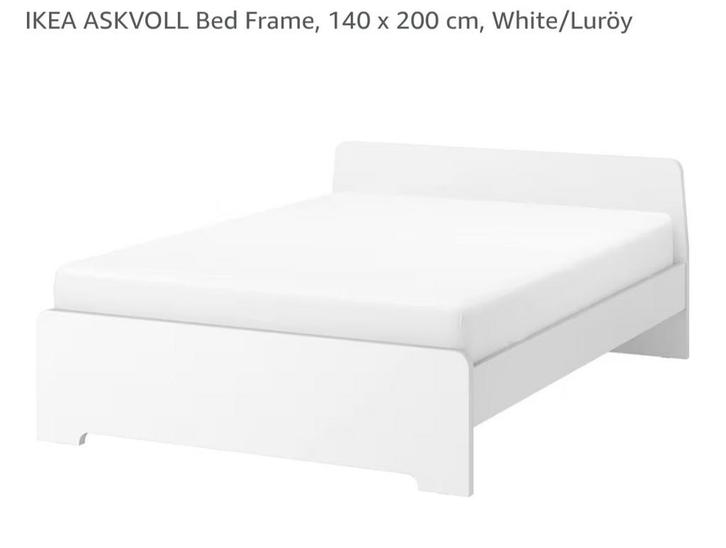 Wit bed 140x200 met matras, Huis en Inrichting, Slaapkamer | Bedden, Wit, Ophalen