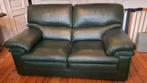 Salon Canapé 2 +3 personnes cuir vert bouteille, Maison & Meubles, Canapés | Salons, Banc droit, Comme neuf, Enlèvement, Cuir