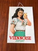 Panneau d'affichage en étain pour bière Viennoise Export, Collections, Enlèvement ou Envoi, Utilisé, Panneau publicitaire