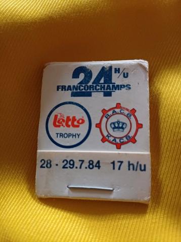 Matchbook 24 u/ Francorchamps, Enlèvement ou Envoi, Autres types, Objet ou Figurine