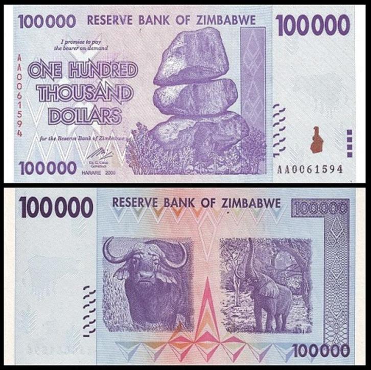 Zimbabwe 2008, biljetten van Miljoen, Biljoen,Triljoen (UNC), Postzegels en Munten, Bankbiljetten | Afrika, Setje, Zimbabwe, Verzenden
