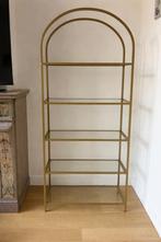 Étagère en métal doré et verre – style moderne / art déco, Enlèvement