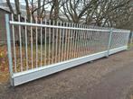 dubbele schuifpoort 16,7 mtr doorgang,2 mtr hoog aluminium, Tuin en Terras, Ophalen, Gebruikt, Aluminium, Schuifpoort