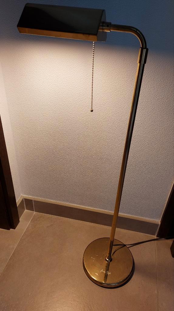 Vintage Deknudt jaren 90 vloerlamp in messing., Huis en Inrichting, Lampen | Vloerlampen, Gebruikt, Ophalen