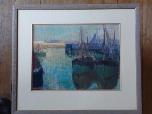 André Lynen  1888 - 1984  Aquarel  2  Haven, Antiek en Kunst, Kunst | Schilderijen | Klassiek, Verzenden