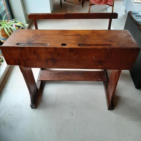 Schoolbank hout, Antiek en Kunst, Antiek | Meubels | Stoelen en Sofa's, Ophalen