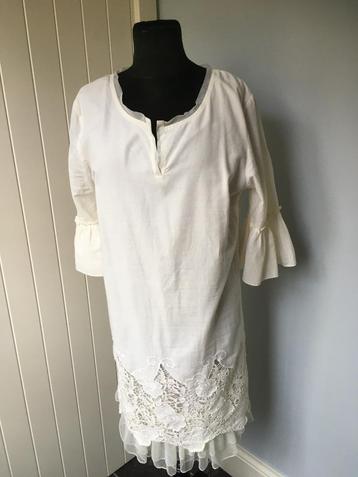 Robe romantique écru Twin Set - Large, Taille 38/40 (M), Enlèvement ou Envoi, Beige, Twin Set