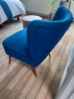 prachtige blauwe originele club zetel. prima staat.vintage, Ophalen, Zo goed als nieuw