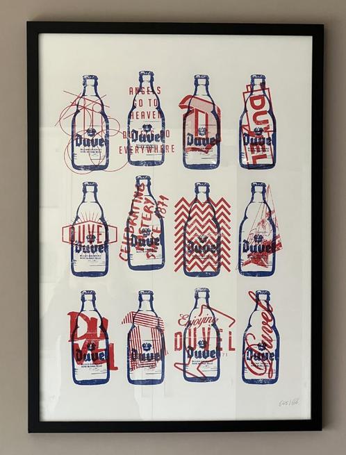 Duvel - 3 kaders, Verzamelen, Biermerken, Zo goed als nieuw, Reclamebord, Plaat of Schild, Duvel, Ophalen