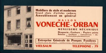 Buvard de la Maison VONECHE-ORBAN à Vielsalm (années 1950)., Envoi, Utilisé, Autres types