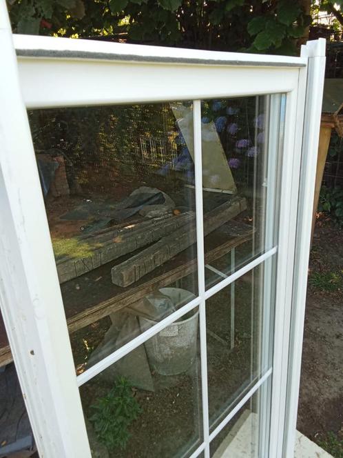 raam PVC wit, Doe-het-zelf en Bouw, Glas en Ramen, Gebruikt, Gevelraam of Ruit, 120 tot 160 cm, 80 tot 120 cm, Dubbelglas, Ophalen