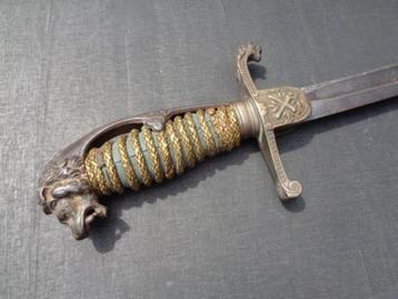 Oude Duitse sabel met leeuwenkop , L 85 cm beschikbaar voor biedingen