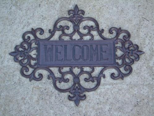 fronton plaque welcome , décoration en fonte pat brun ., Maison & Meubles, Accessoires pour la Maison | Décorations murale, Neuf