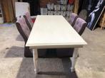 Witte landelijke tafel, Huis en Inrichting, Tafels | Eettafels, Ophalen, Gebruikt, 200 cm of meer, 50 tot 100 cm