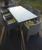 Grijze stapelbare design tuinstoel - Siesta box per 2/4/6, Tuin en Terras, Tuinstoelen, Ophalen, Gebruikt, Plastic, Stapelbaar