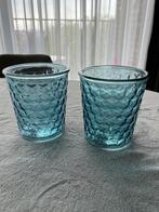 2 blauwe glazen potten, Bleu, Enlèvement, Utilisé, Moins de 50 cm