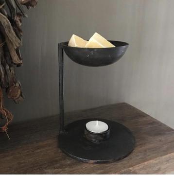 Geurbrander Staand Metaal landelijk stoer amberblokje, Enlèvement ou Envoi, Métal, Chandelier, Noir