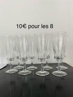 Lot de 8 flutes de champagnes vintage, Enlèvement, Comme neuf