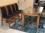 Massief eiken eettafel,4stoelen zo goed als nieuw, Huis en Inrichting, Verzenden