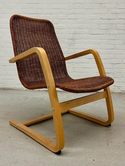Vintage Ikea - Ps Yngve Ekstrom Pitriet Fauteuil - Lamello, Huis en Inrichting, Fauteuils, Hout, Riet of Rotan, Ophalen