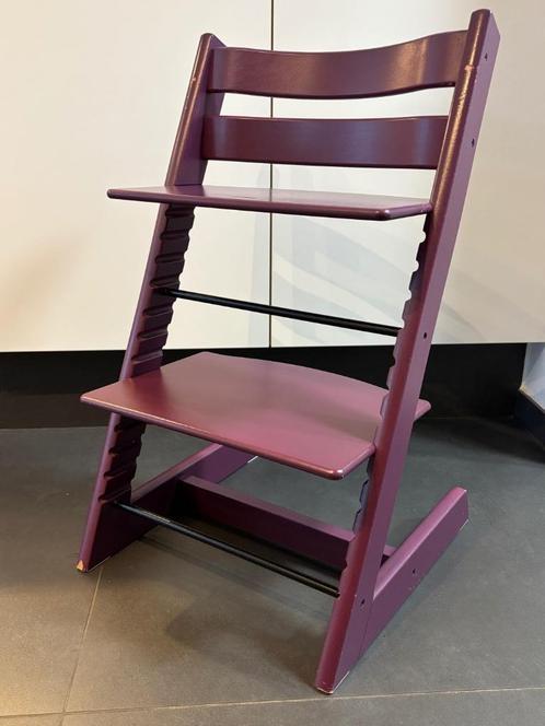 Stokke Tripp Trapp paars + baby set + kussen, Kinderen en Baby's, Kinderstoelen, Gebruikt, Meegroeistoel, Stoelverkleiner, Ophalen of Verzenden