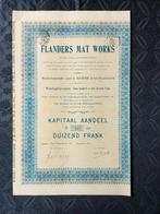 Flanders Mat Works  Hamme 1927, Postzegels en Munten, Aandelen en Waardepapieren, Ophalen of Verzenden, Aandeel