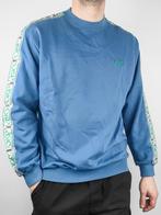 Asics Vintage gestreept sweatshirt - blauw, groen - maat L, Maat 52/54 (L), Gedragen, Blauw, Asics