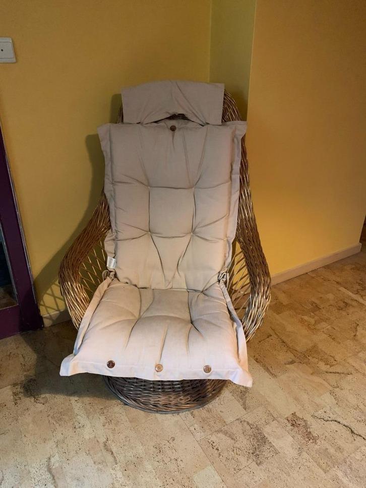 Rieten Zetel, Huis en Inrichting, Zetels | Zetels, Gebruikt, Eenpersoons, Minder dan 150 cm, Minder dan 75 cm, Riet of Rotan, Ophalen of Verzenden