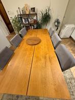 Massieve eiken eettafel + 6 stoelen, Huis en Inrichting, Ophalen, Zo goed als nieuw, 4 tot 6 stoelen