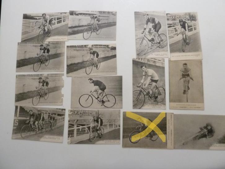 antieke fiets wielrenner postkaarten oldtimer koers retro, Verzamelen, Foto's en Prenten, Ophalen of Verzenden