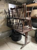 Tafel en stoelen, Gebruikt, Vier personen, Rechthoekig, Antiek