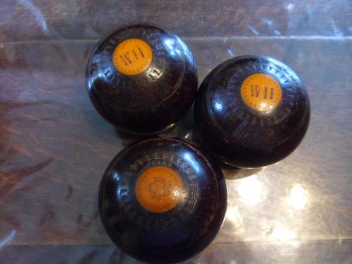 3 Vintage Lawn bowlingballen, Antiek en Kunst, Curiosa en Brocante, Ophalen