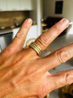 Bague or jaune or blanc avec diamants sertis, Handtassen en Accessoires, Ringen, Ophalen, Zo goed als nieuw, Wit, Goud