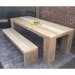 Steigerhout tafel met 2 banken actie gratis levering tuinset, Envoi