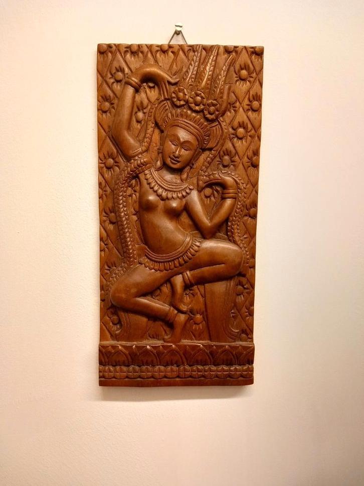 Houten wandpaneel. Aziatische oorsprong., Antiek en Kunst, Kunst | Beelden en Houtsnijwerken, Ophalen of Verzenden