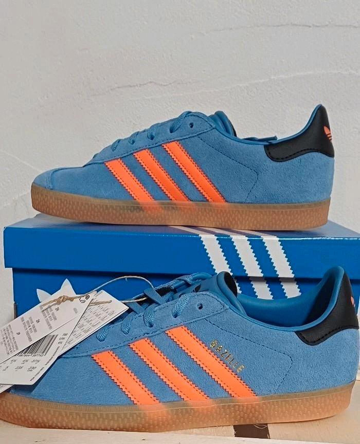 Adidas Gazelle bleu & orange, Sports & Fitness, Course, Jogging & Athlétisme, Adidas, Enlèvement ou Envoi
